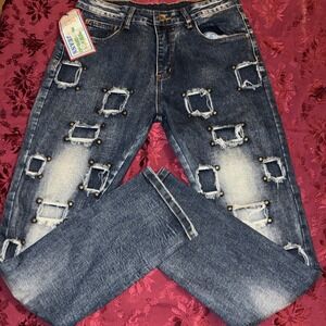 BiePa Jeans Distressed Denim Urban Streetwear Men's 33 Has New Future Style Tag